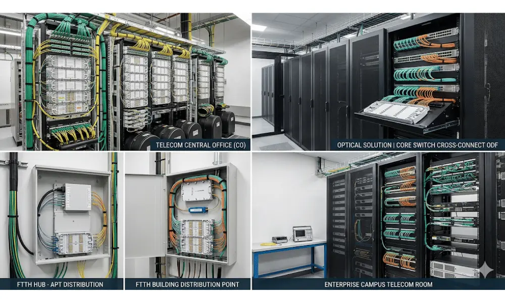 Difference between an optical distribution frame and a fiber patch panel in fiber optic networks