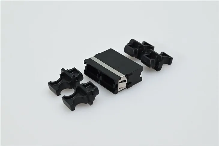 MTP®/MPO-8/12/24 Black Fiber Optic Adapter/Coupler With Flange, Key Up To Down
